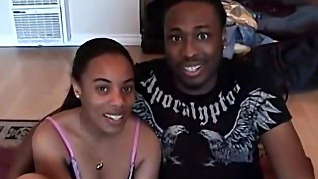 Ebony babe pounded by her well hung black boyfriend missionary style