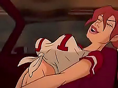 Animated redhead girl accidentally fell on a friend's stiff dick