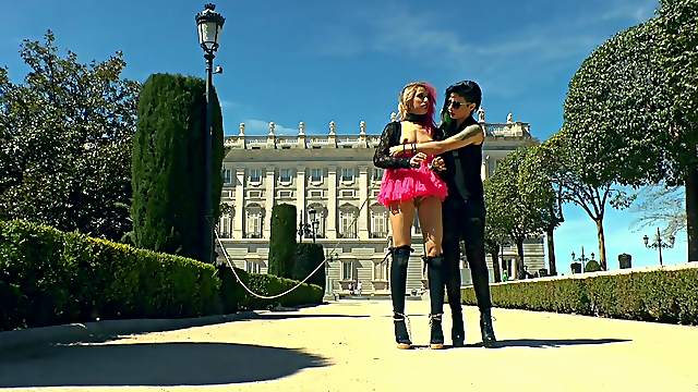 Pink haired slut Erika Sevilla humiliated and fucked deep in pussy