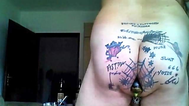 Big dildos and a black fist is everything I need for my tattooed and pierced ass.