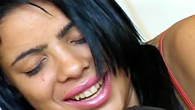 Funny looking fellow fucking his Latina whore like mad