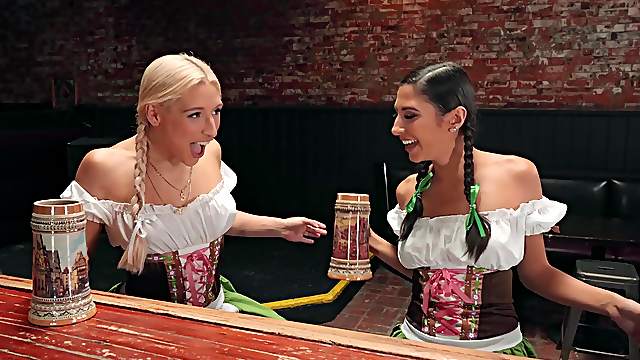 Abella Danger and her horny friend want to share stranger's pecker