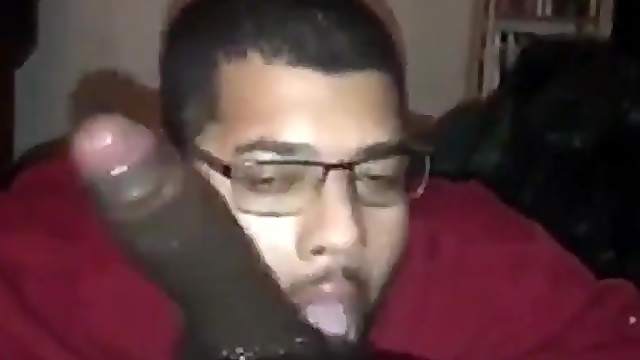 Gobbler sucks a big black cock like a pro