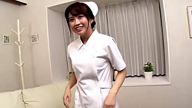 Japanese brunette gets her shaved pussy fucked and fingered by a dude