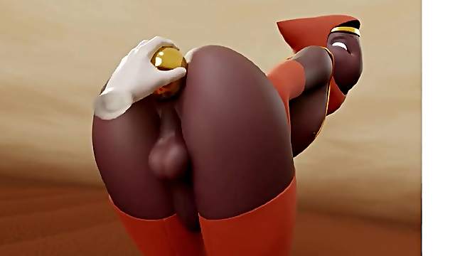 Round ass 3D gay Egypt king gets masturbated by toys and cock