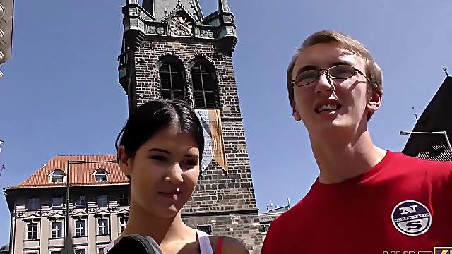 Young cuckold watches how his beautiful GF Madelina Dee makes money