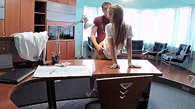Doctor and a hot nurse spend their time at work fucking hard