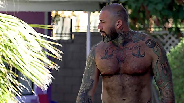 Big horny dude masturbates in the open and gets his desires fulfilled