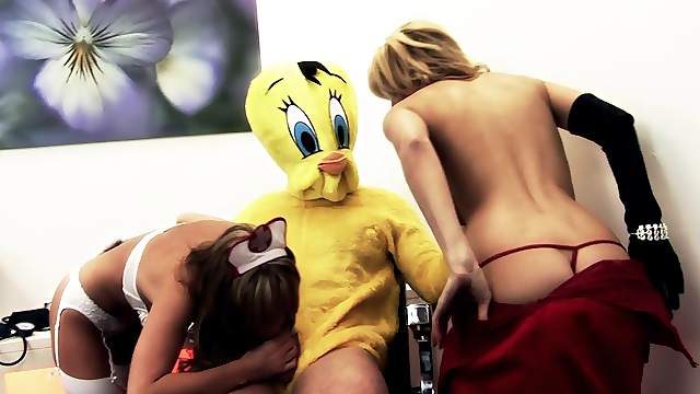 Kinky threesome with a bird dude? and Paige Ashley & Antonia Deona