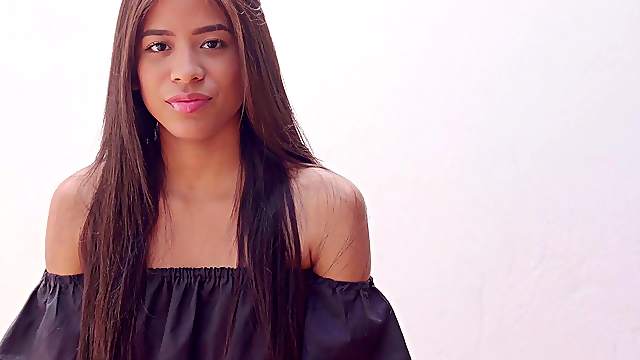 Cute webcam model Karin Torres talks to us in the backstage