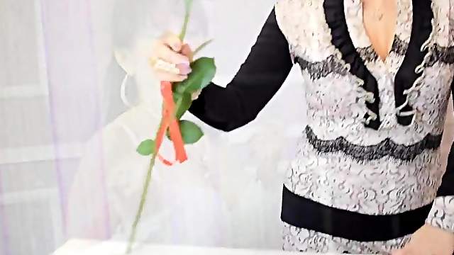 Slovenian mature with rose