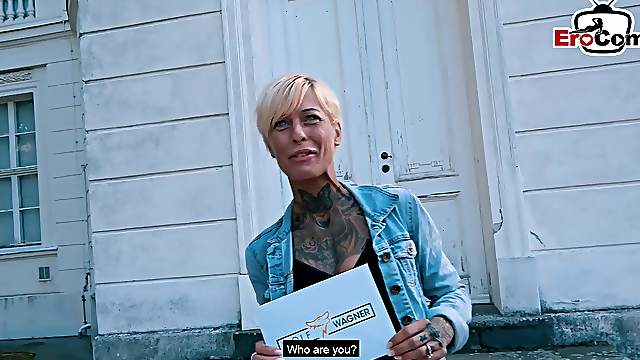 Skinny german tattoo milf at public flirt date fuck story