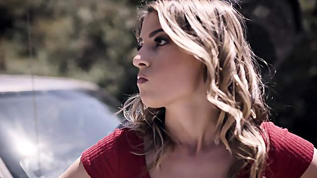 Outdoors quickie by the car with gorgeous stranger Kristen Scott