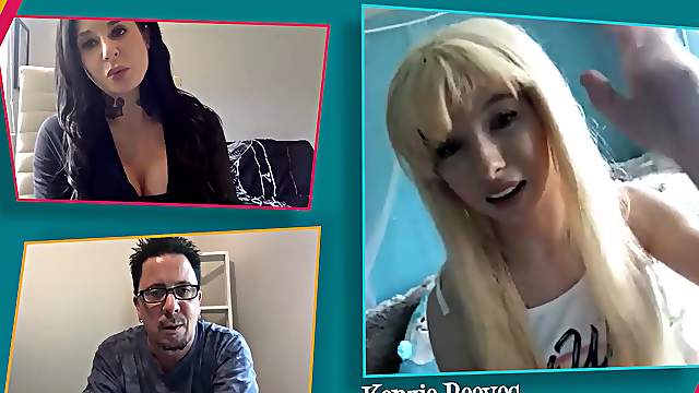 Webcam show between a dude and two provocative pornstars - Joanna Show