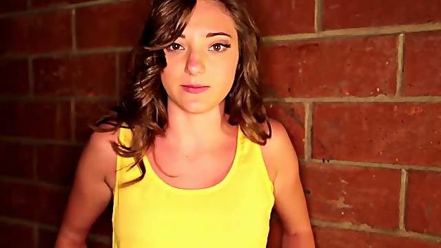 POV video of a cute amateur giving head and riding on the floor