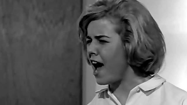 Blonde singing and strip