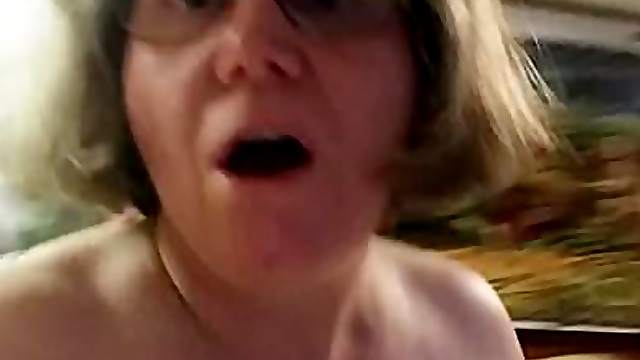 Granny play with dildo
