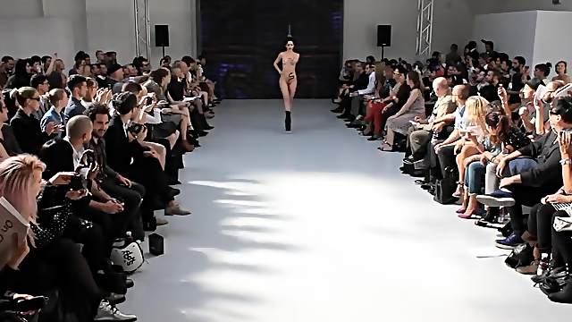 Celebrities on podium. Fashion week
