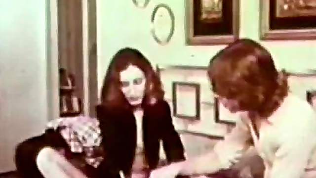 Hot Retro Porn Threesome with Creampie Ending