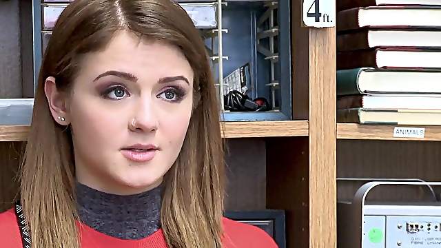 Redhead teen shoplifter fucked by security guard