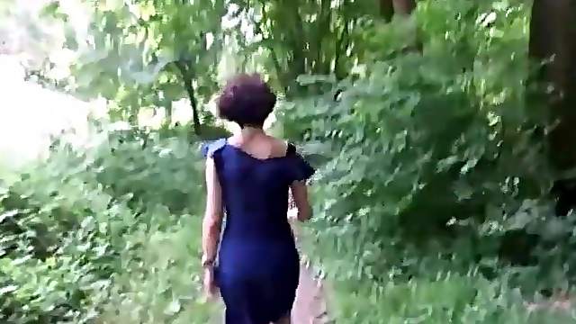 Voyeurist spying on couple sex in the forest