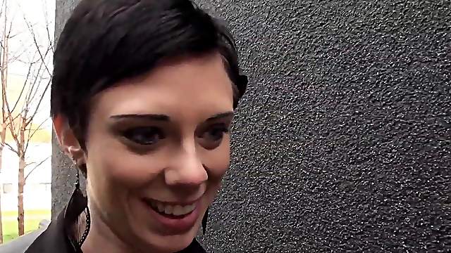 Cute french brunette Stephanie butt fucked by huge black cock
