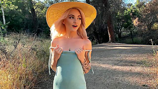 Small tits model Lola Fae takes a giant dick in her mouth and puss