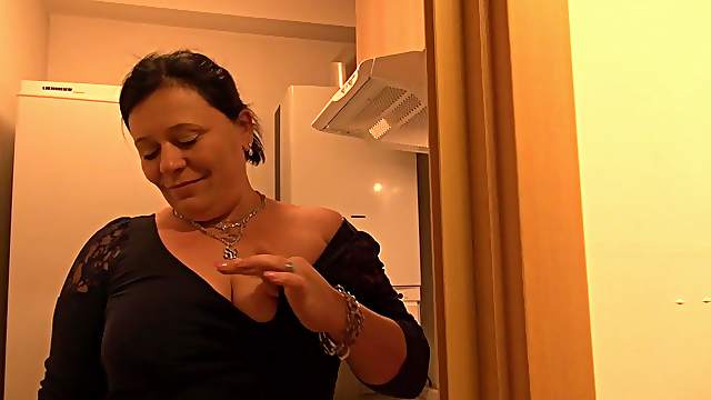 Busty wife strips off her clothes and fingers her drenched cunt for you.