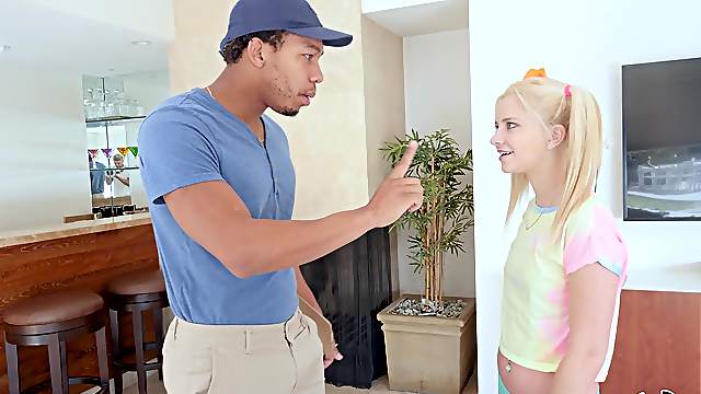 Rough interracial sex with choking for cute teen Riley Star