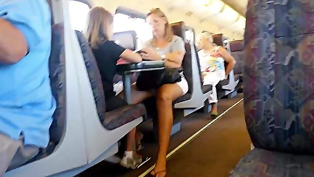 Blonde MILF in the train