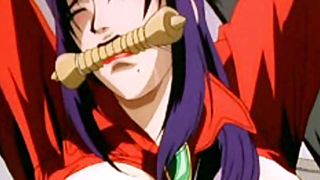 Tied hentai bigboobs with gags in the public phone