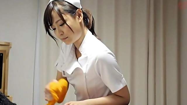Japanese nurse drops her panties to be fucked by a lucky patient