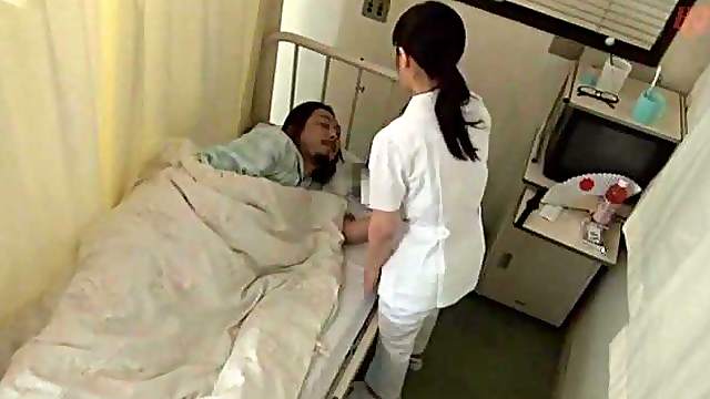 Small tits mature nurse from Japan enjoys riding her patient