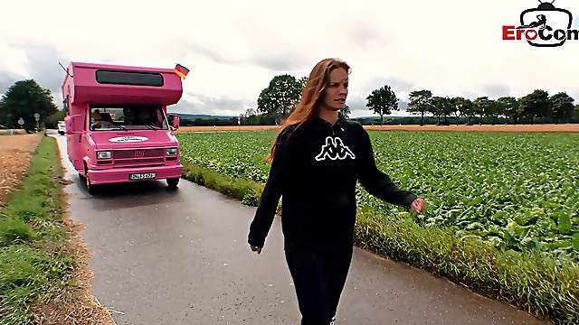 German housewife pick up and fuck in car