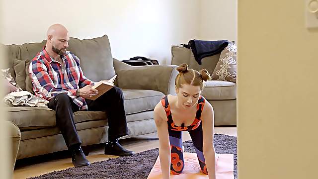 Amateur girl Pepper Hart works out and gets fucked by a stud