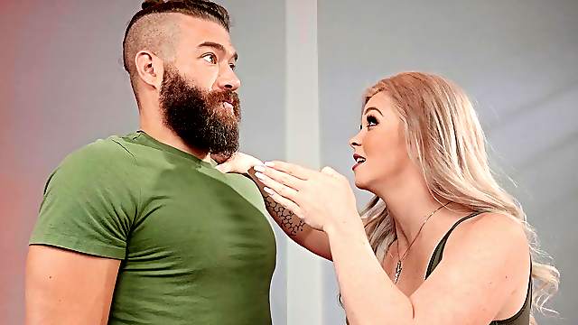 Round ass blondie Kay Carter enjoys getting fucked in the army