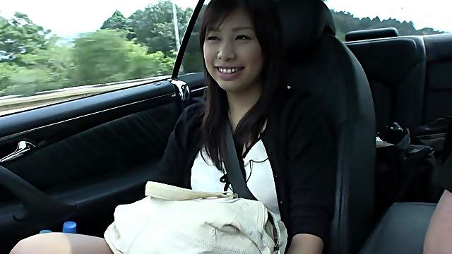 Japanese brunette, Karin Asahi sucks dick, uncensored