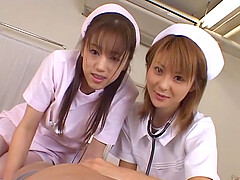 Asian nurses team up to pleasure a lucky patient - Naho Ozawa