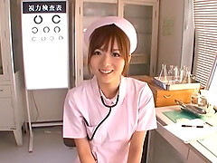 POV video of Japanese nurse Yuu Asakura pleasuring a stiff dick