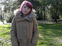 Skinny teen does her first porno casting
