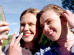 Hot babes Alice Reign and Oxana Chic have amazing sex at home