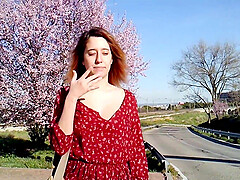 Redhead Susy Blu moans while being penetrated by her hubby