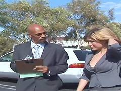 Leigh Livingston cute secretary gets a baseball sized black cock from Justin Long, and is ruined for life