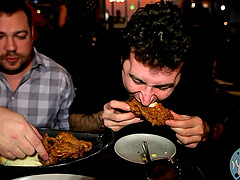 Food fetish video of a handsome dude having fun with his friends