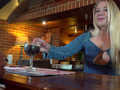 Lisa Lefevre with big boobs moans while getting fucked in the bar
