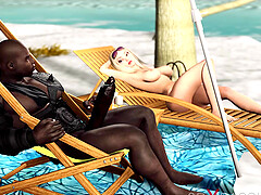 A hot outdoor sex with a young hottie and a big black cock