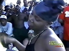Spicy Ebony Babes Shaking Their Booties By The Pool at a Spring Break Party