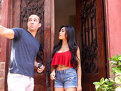 Cuckold husband watches sexy wife Ember Snow riding a stranger