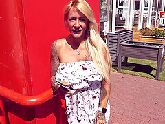 German blonde Street Slut Fuck date in Public