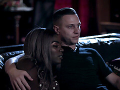 Rough interracial dicking on the bed with naughty Ana Foxxx